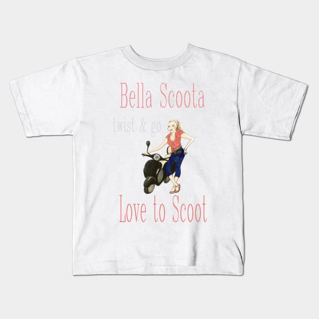 Scooter Girl Twist and go Kids T-Shirt by Annie18c